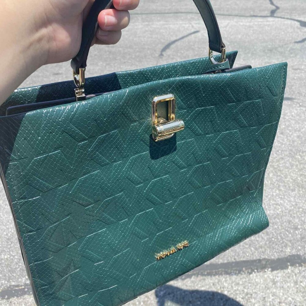 Michael Kors Penelope Dark Green Satchel